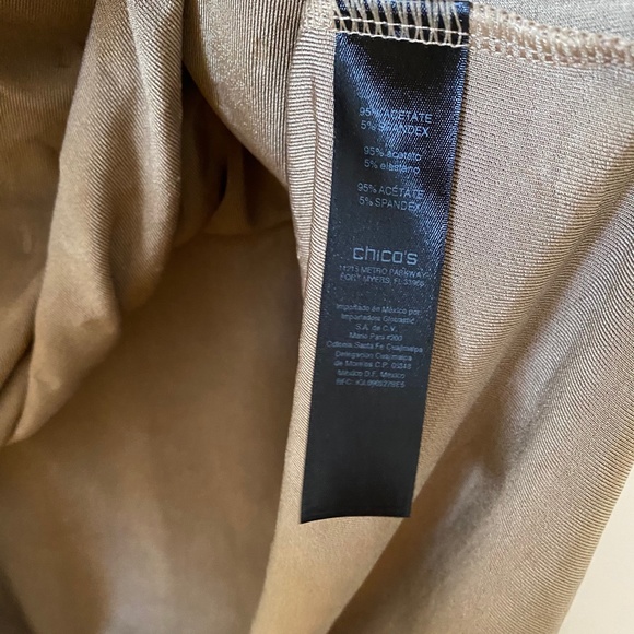 Chico's Brown Studded Round Neck High Low Slit Top - Picture 5 of 7